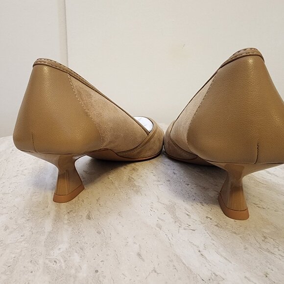 Franco Sarto Darcy Pointed Toe Kitten Heel Tuscan Taupe SuedeLeather - c005 - Picture 3 of 8